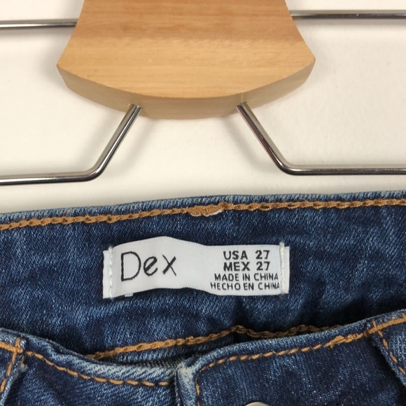Dex High Rise Skinny Ankle cotton blend 5 pocket lace detail sides Size 27 - Picture 7 of 7